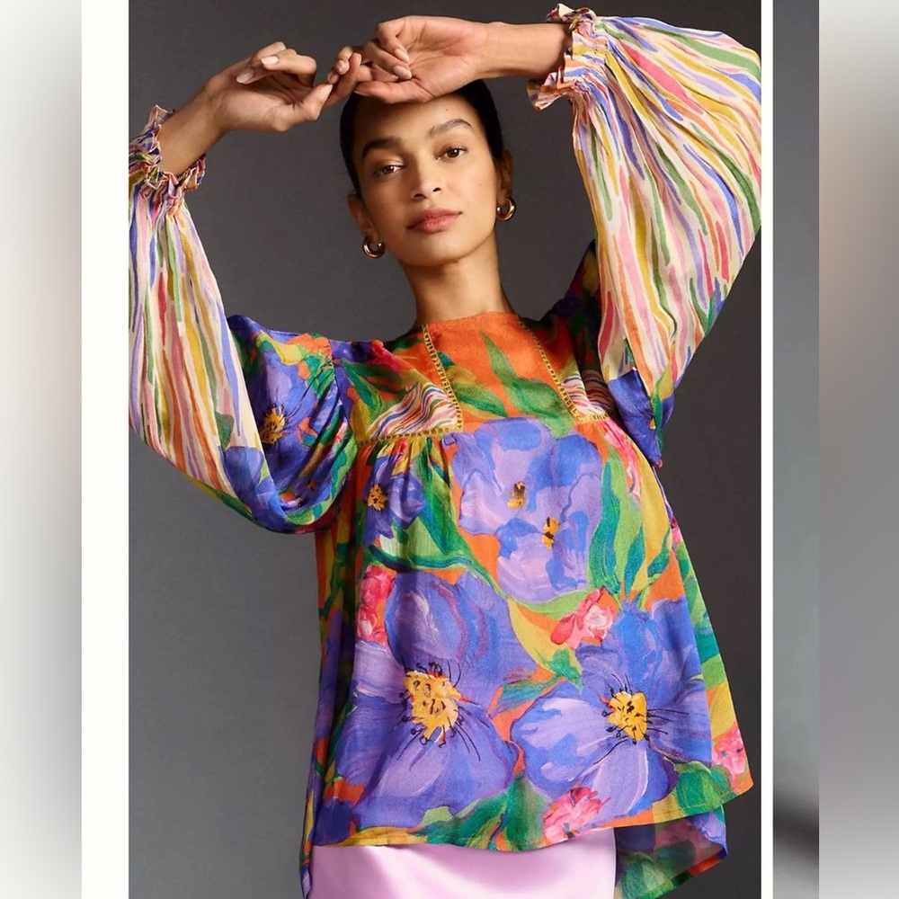 Anthropologie Bl-nk Miranda Peasant Boho Blouse Women’s S